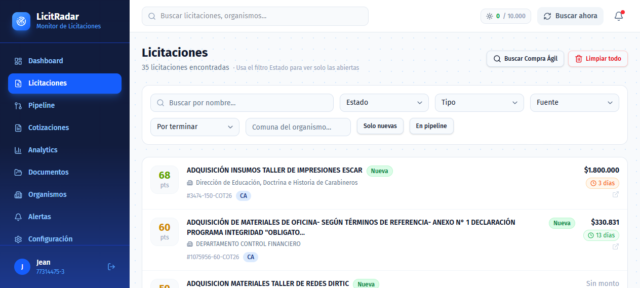 Explorador de Licitaciones